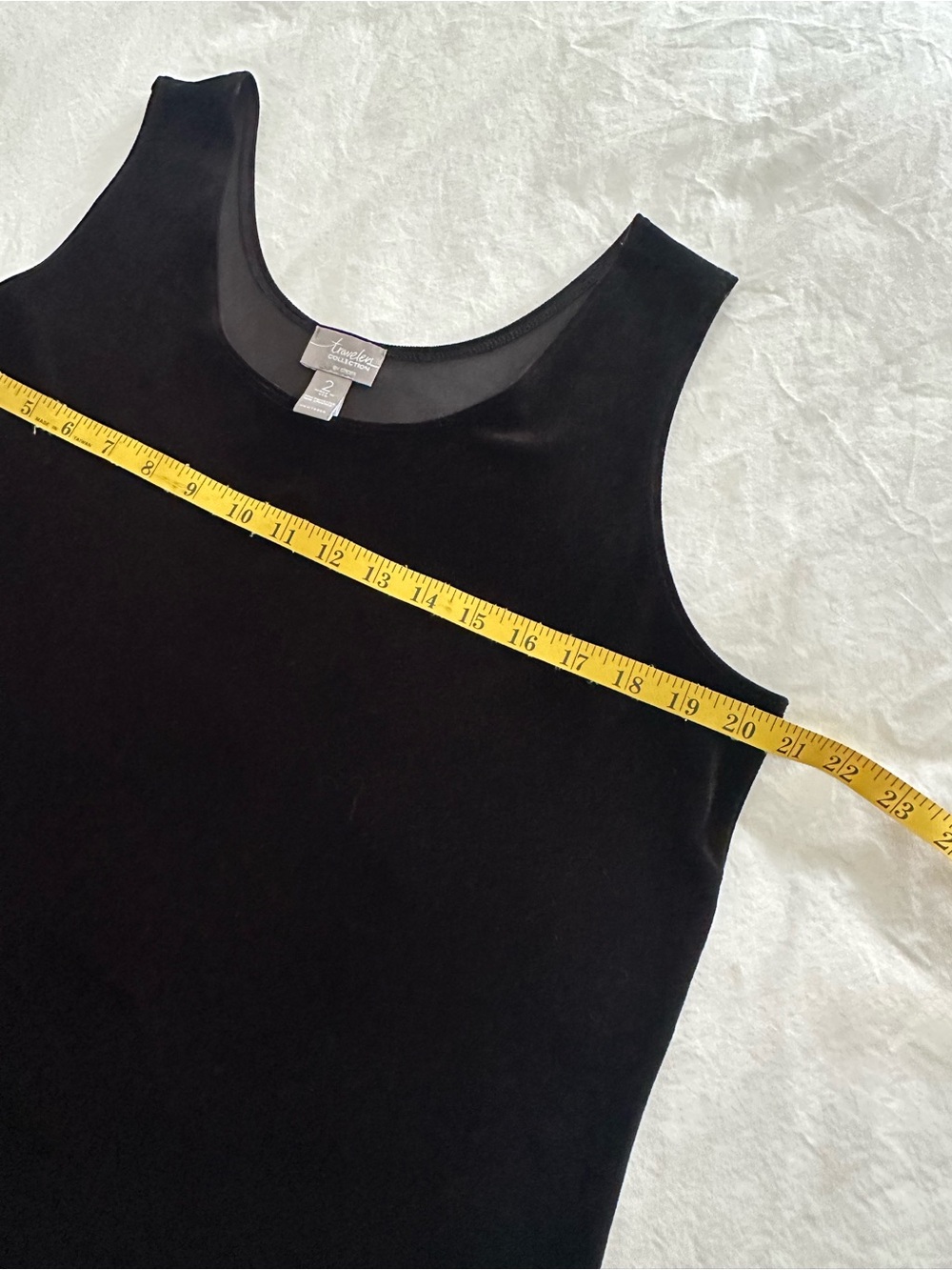 Chico's Black Velvet Tank Top, size large (2) - Picture 5 of 10